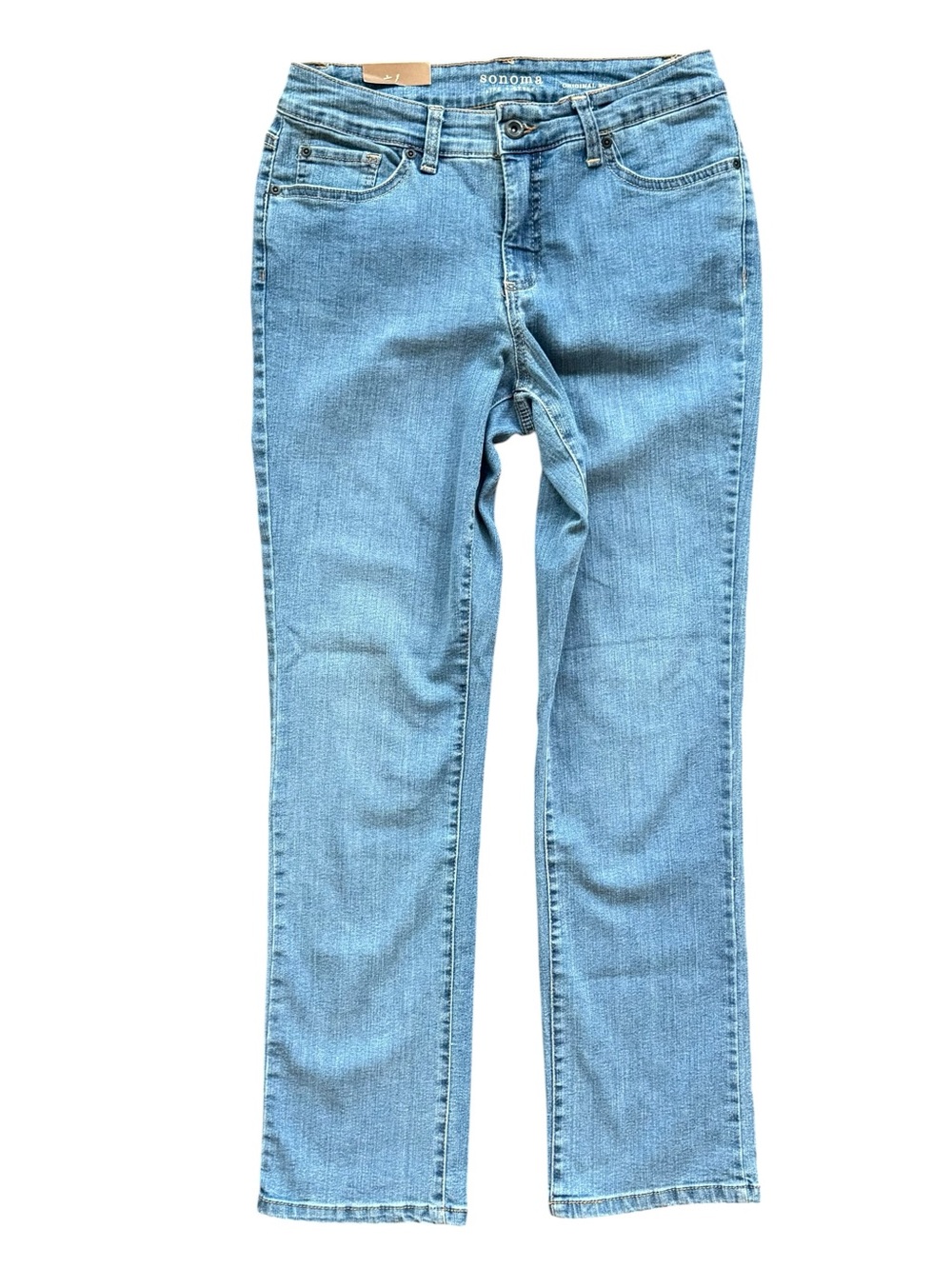 Sonoma Light Wash Straight-Leg Mid-Rise Women's Denim Jeans Size 8 A